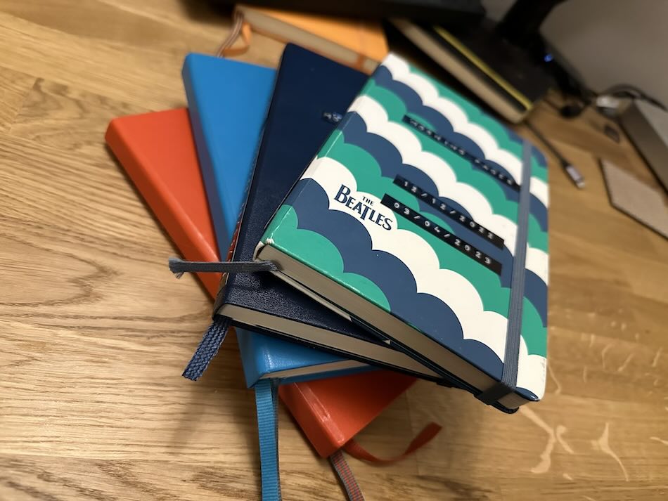 My notebooks, stacked